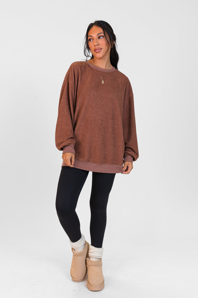 Peak To Peak Chestnut Brushed Pullover FINAL SALE