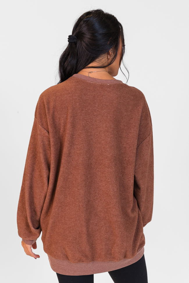 Peak To Peak Chestnut Brushed Pullover FINAL SALE