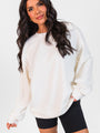 Peak To Peak Cream Brushed Pullover