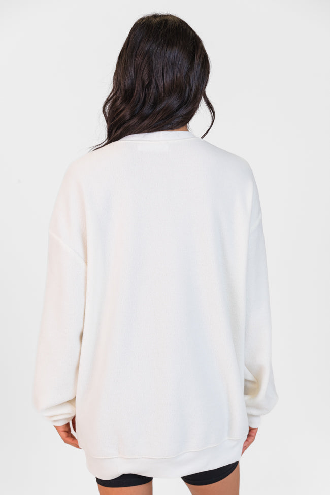 Peak To Peak Cream Brushed Pullover