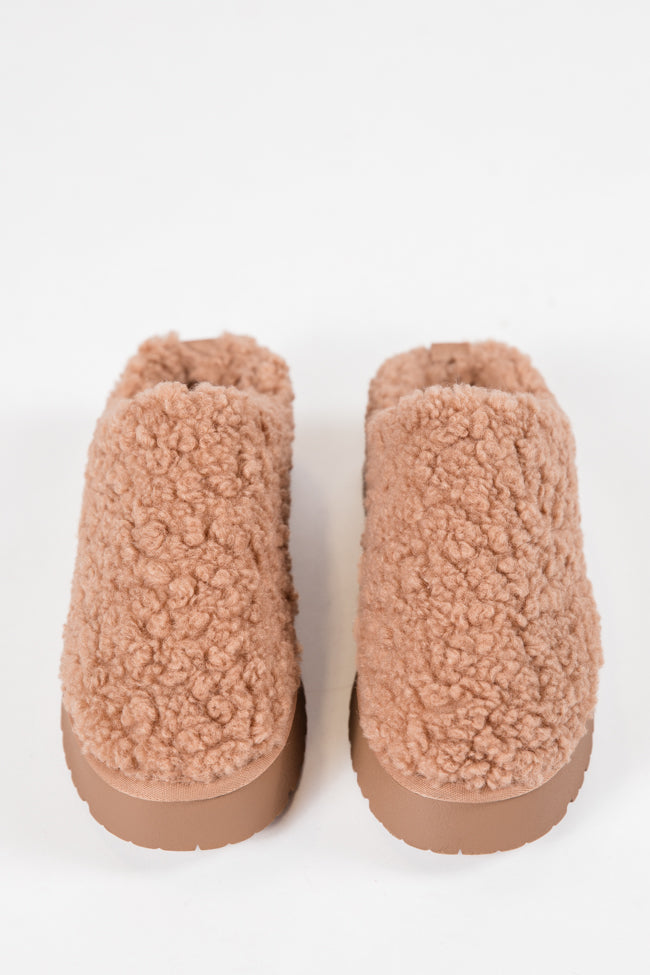 Tilly Camel Sherpa Platform Slipper