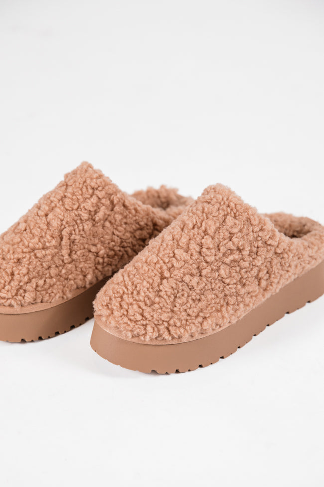 Tilly Camel Sherpa Platform Slipper