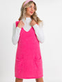 Keep Track Hot Pink Pocket Front Tank Sweater Dress