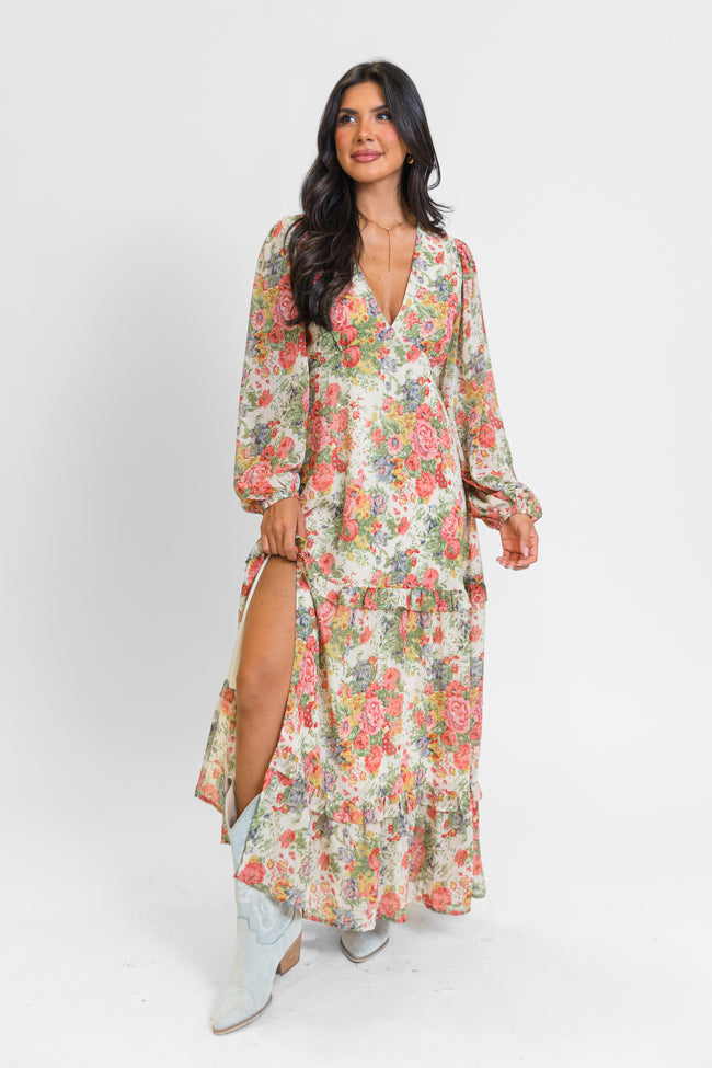 Fell For You Multi Floral Print Maxi Dress