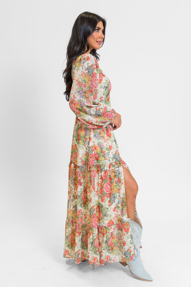 Fell For You Multi Floral Print Maxi Dress