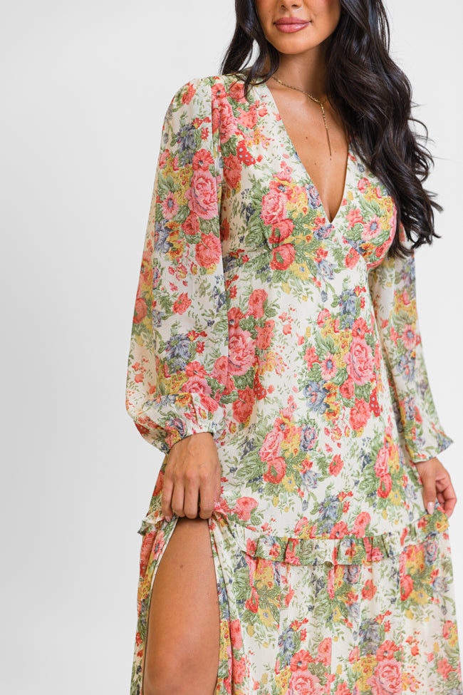 Fell For You Multi Floral Print Maxi Dress