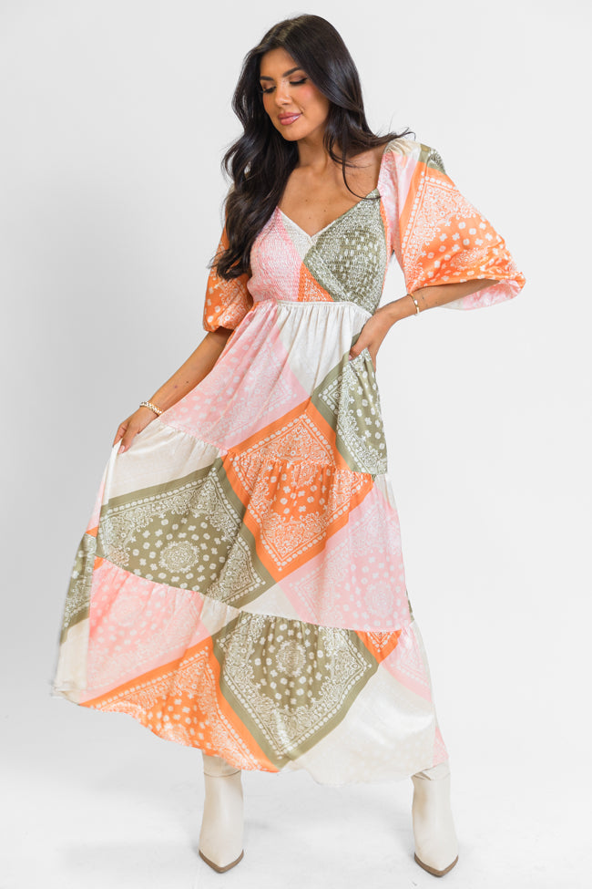 Baevely Fall Festivities Multi Patchwork Printed Dress