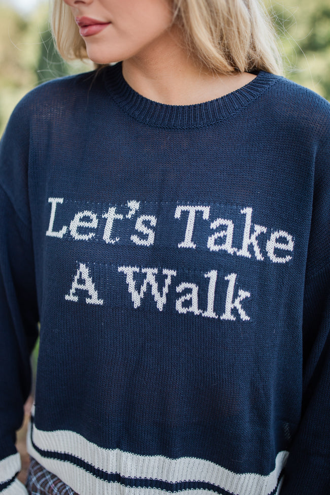 Let's Go For A Walk Navy Sweater