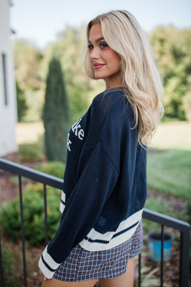 Let's Go For A Walk Navy Sweater