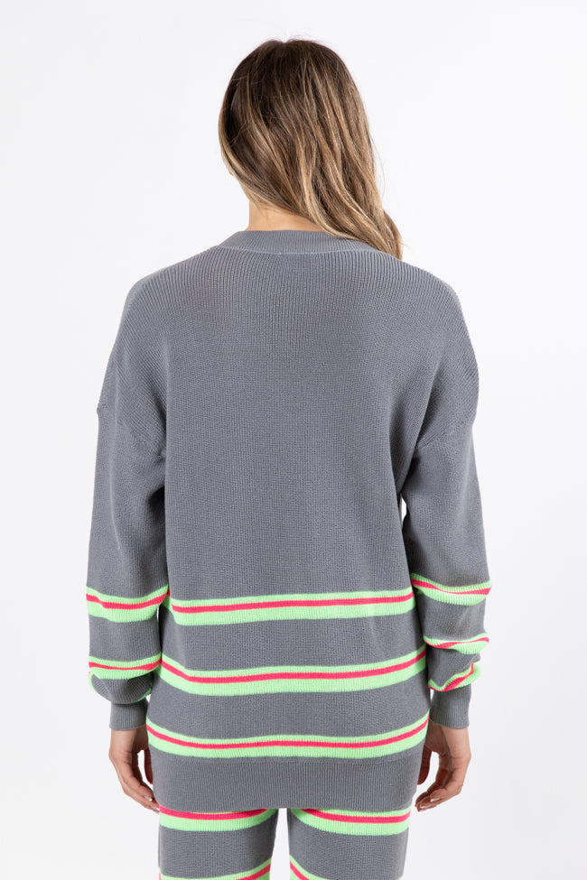 Seeing Stripes Pink and Green Striped Sweater