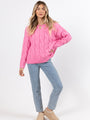 Steer Me Right Pink Oversized Cable Knit Sweater