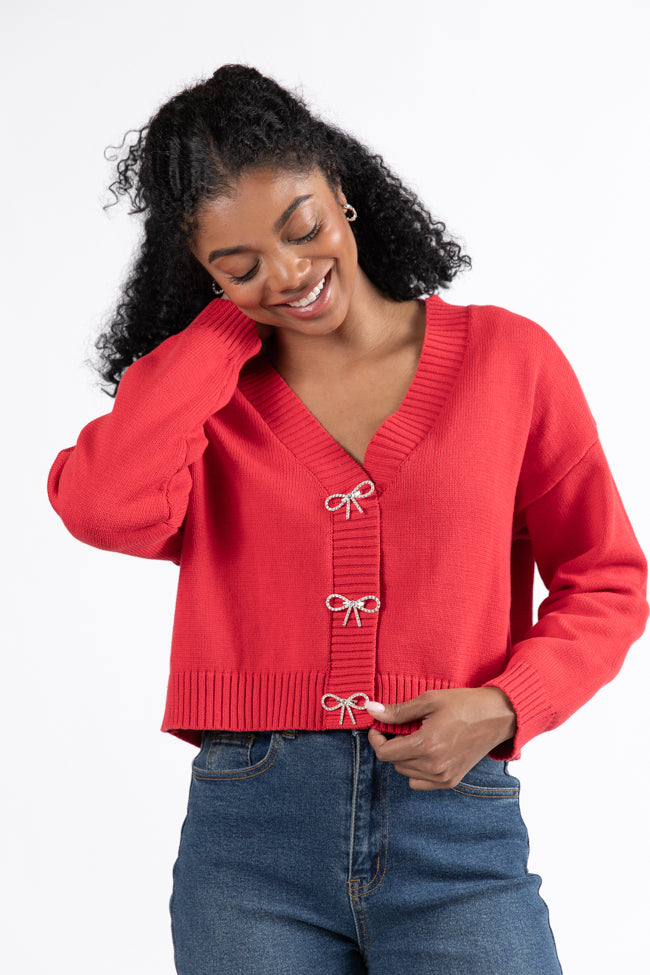 Macy's red cardigan hotsell