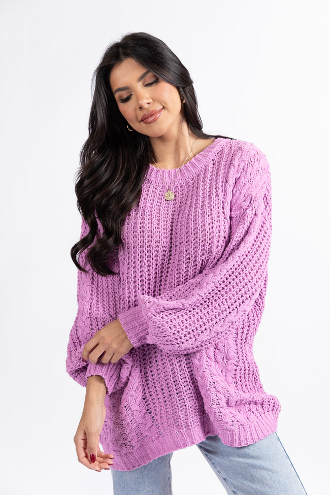 Wide Open Spaces Orchid Oversized Chenille Crew Neck Sweater DOORBUSTER