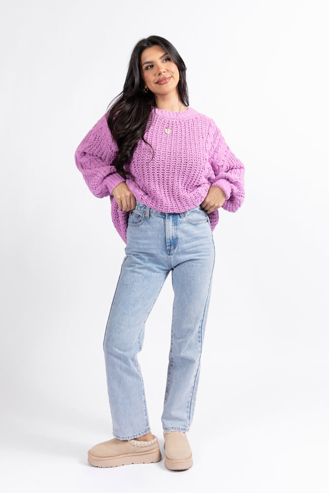 Wide Open Spaces Orchid Oversized Chenille Crew Neck Sweater DOORBUSTER