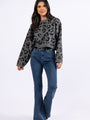 Easy To Find Grey and Black Leopard Sweater DOORBUSTER