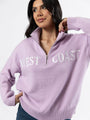 Roll With It Purple West Coast Quarter Zip Sweater DOORBUSTER