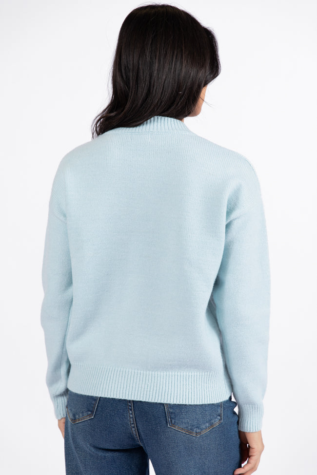 Always Freezing Blue Crew Neck Sweater DOORBUSTER