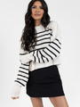 Something To Remember Cream and Black Striped Sweater DOORBUSTER