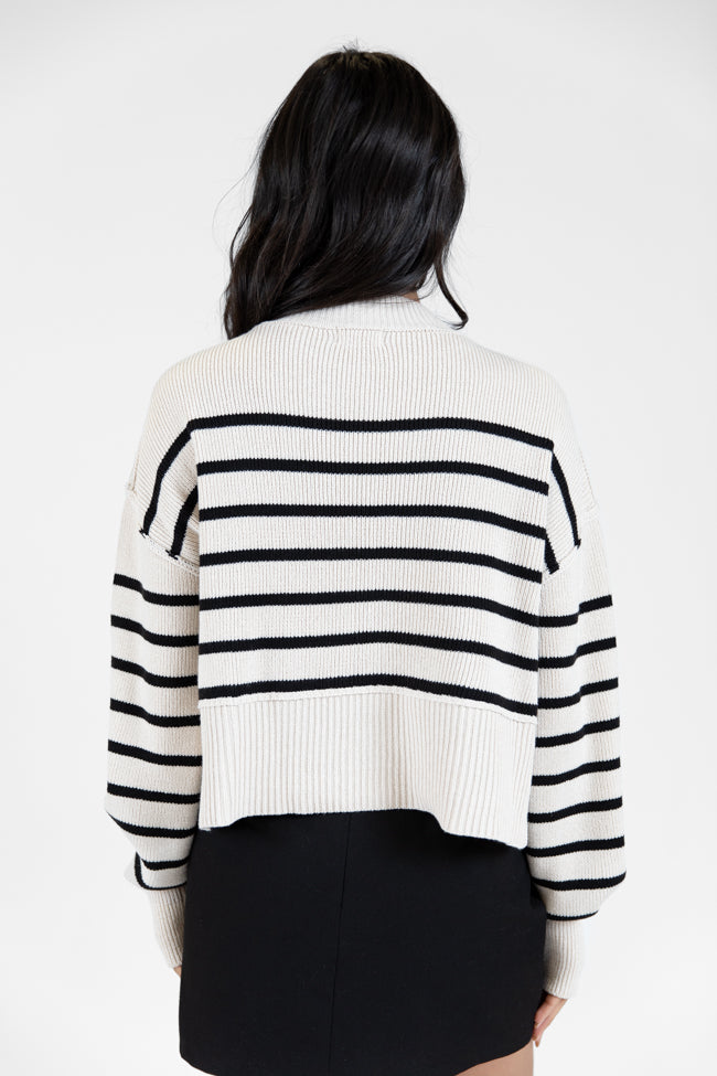 Something To Remember Cream and Black Striped Sweater DOORBUSTER