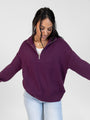 Roll With It Plum Solid Quarter Zip Sweater