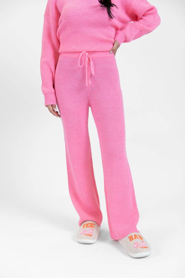 Cloud Chaser Pink Sweater Knit Pants