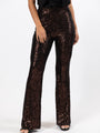 Queen of Hearts Bronze Sequin Flare Pants