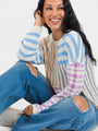 He Loves Me Taupe Multi Stripe Lightweight Sweater