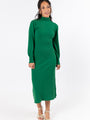 Through The Years Green Turtleneck Midi Dress