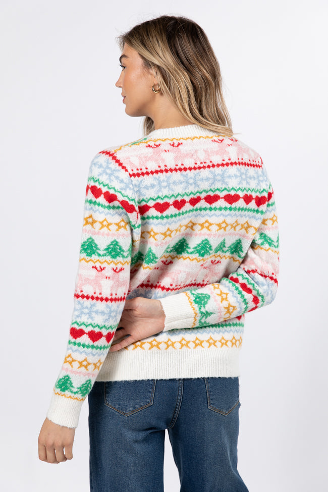 Final Sleigh Multi Color Christmas Fair Isle Sweater DOORBUSTER