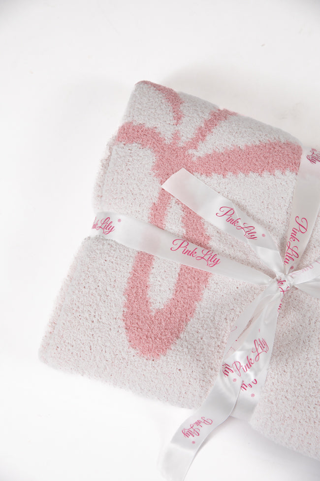 Make Me Believe Pink Bow Blanket