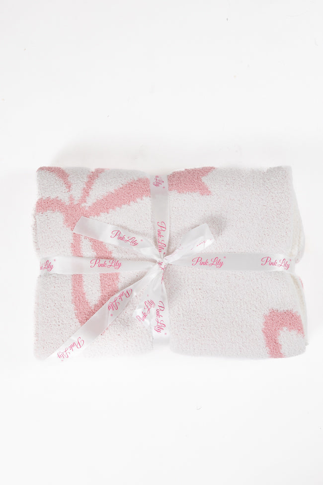 Make Me Believe Pink Bow Blanket