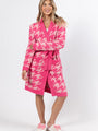 It Was All A Dream Pink Tonal Houndstooth Robe