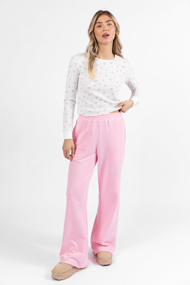 Before You Go Pink Wide Leg Sweatpants DOORBUSTER