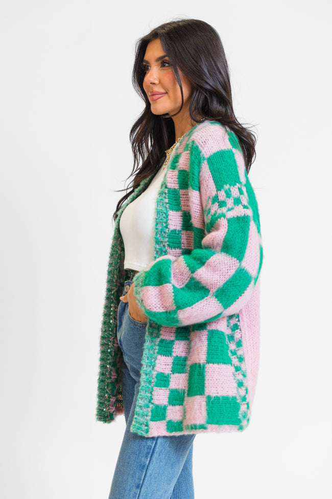 Pink and green cardigan deals