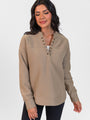 No Competition Taupe Gromet Detail Sweatshirt