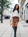 Plaid To Meet You Camel Skirt