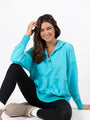 Just Go With It Blue Oversized Henley Pullover