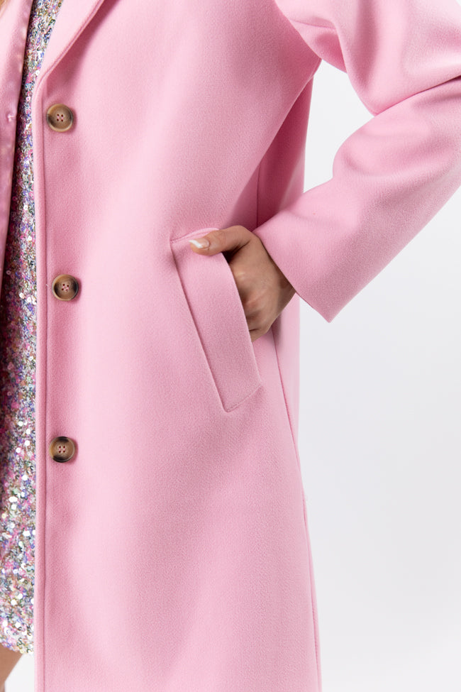 Oasis pink charmaine button coat best sale