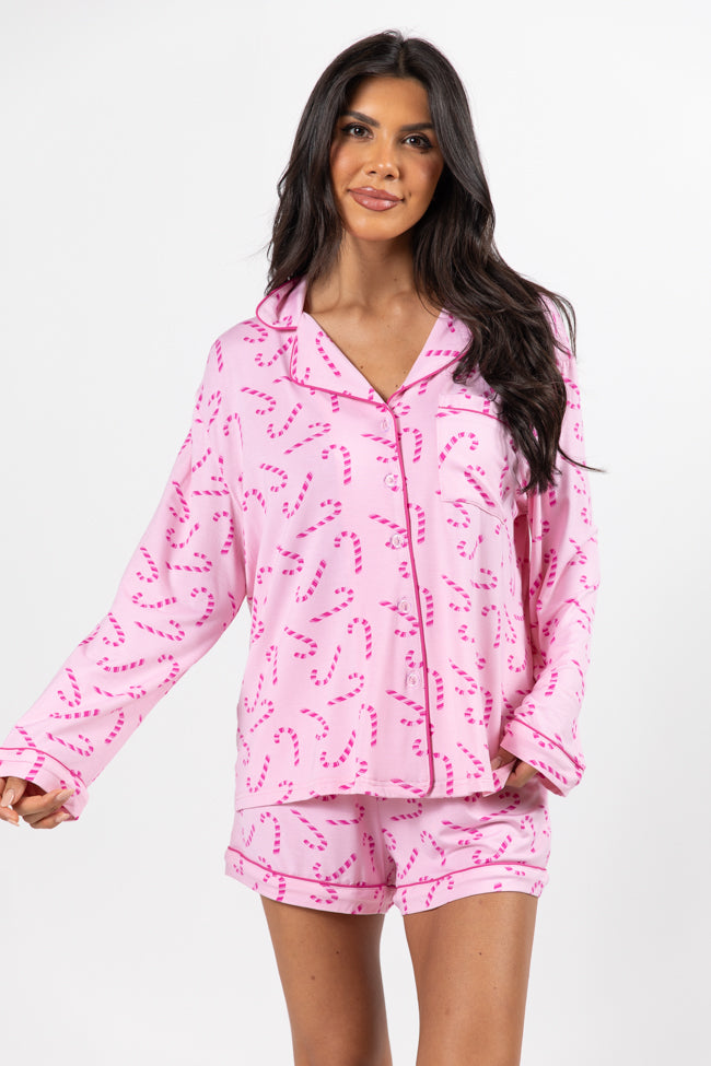 Under The Stars In Candyland Long Sleeves Bamboo Pajama Top