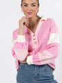 Lost In Translation Pink Collared Sweatshirt