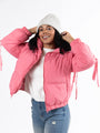 Where You'll Find Me Pink Bow Sleeve Puffer Jacket SALE