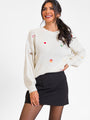 Magic Of The Holidays Cream Embroidered Sweater