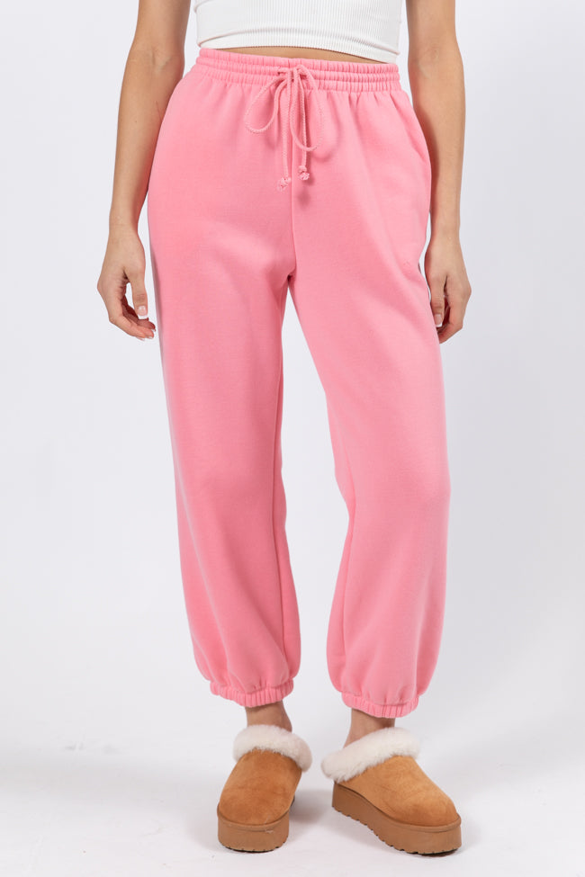 Run It By Me Pink Fleece Joggers