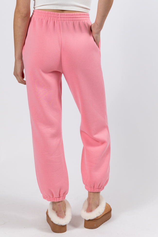 Run It By Me Pink Fleece Joggers