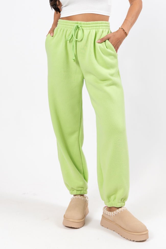 Run It By Me Lime Fleece Joggers