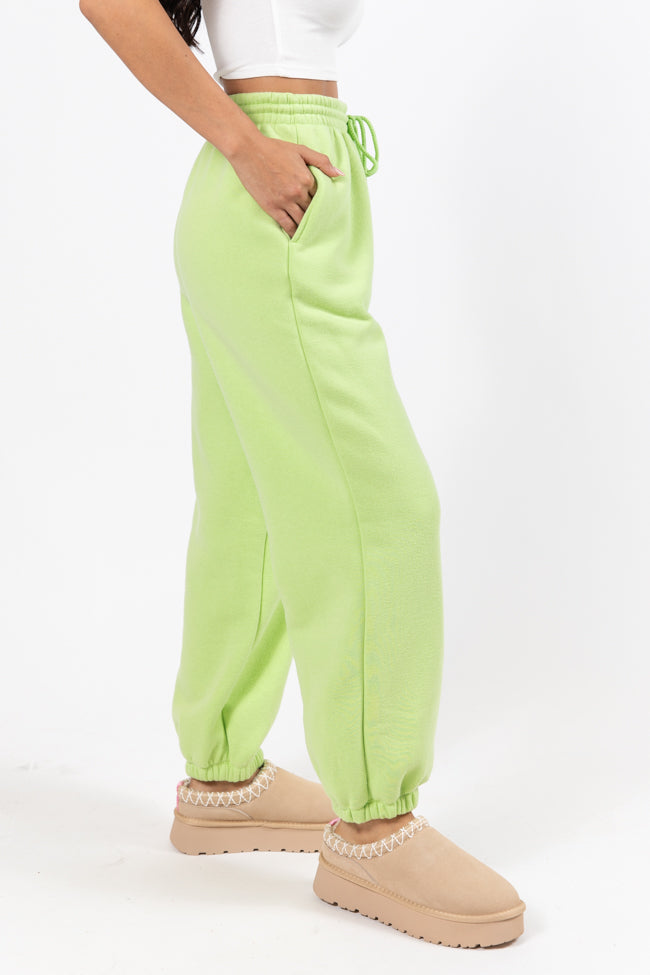 Run It By Me Lime Fleece Joggers