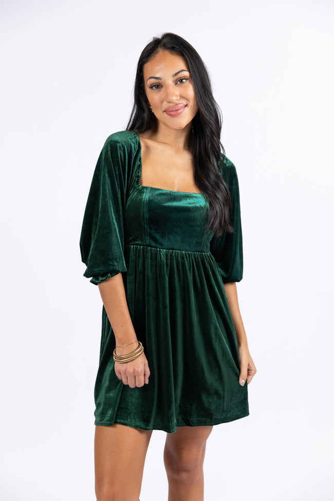 Evergreen Beauty Velvet Dress Macy Blackwell X Pink Lily