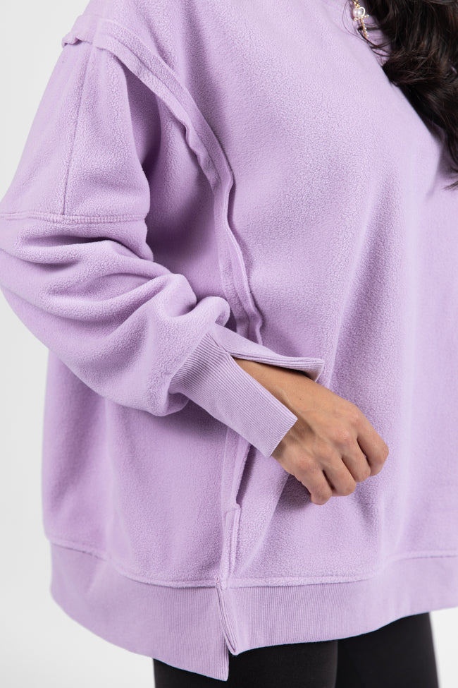 Scouted Out Purple Oversized Fleece Sweatshirt DOORBUSTER- Coming Soon