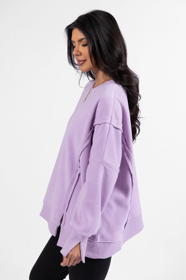 Scouted Out Purple Oversized Fleece Sweatshirt DOORBUSTER- Coming Soon