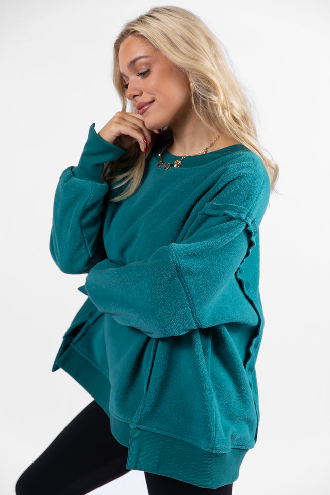 Scouted Out Jade Oversized Fleece Sweatshirt DOORBUSTER- Coming Soon